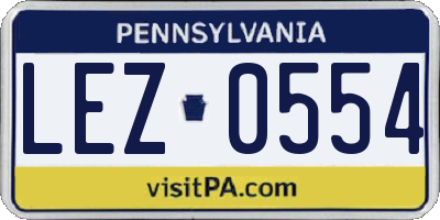 PA license plate LEZ0554