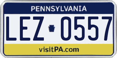 PA license plate LEZ0557
