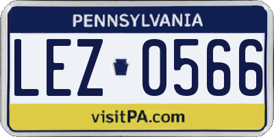 PA license plate LEZ0566
