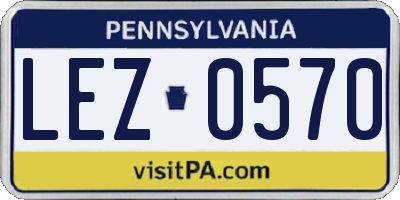 PA license plate LEZ0570