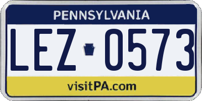 PA license plate LEZ0573