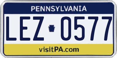 PA license plate LEZ0577
