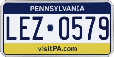 PA license plate LEZ0579