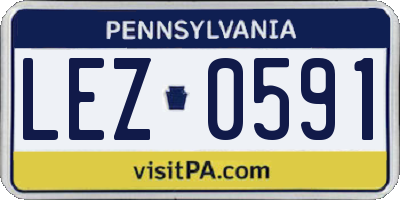 PA license plate LEZ0591