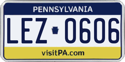 PA license plate LEZ0606