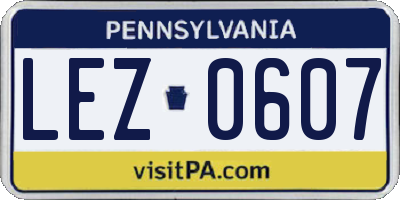 PA license plate LEZ0607
