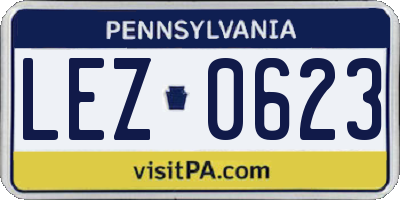PA license plate LEZ0623