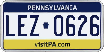 PA license plate LEZ0626