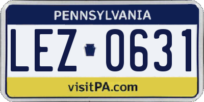 PA license plate LEZ0631