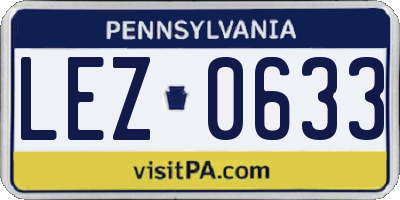 PA license plate LEZ0633