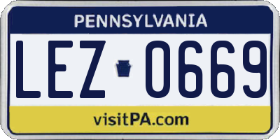 PA license plate LEZ0669