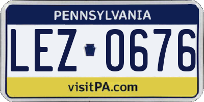 PA license plate LEZ0676