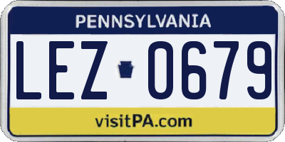 PA license plate LEZ0679