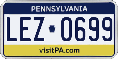 PA license plate LEZ0699