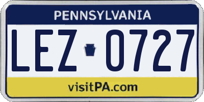 PA license plate LEZ0727