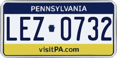 PA license plate LEZ0732