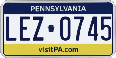 PA license plate LEZ0745