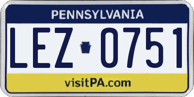 PA license plate LEZ0751