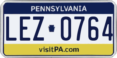 PA license plate LEZ0764