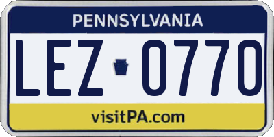 PA license plate LEZ0770