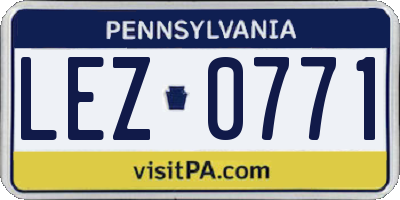 PA license plate LEZ0771