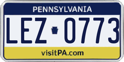 PA license plate LEZ0773