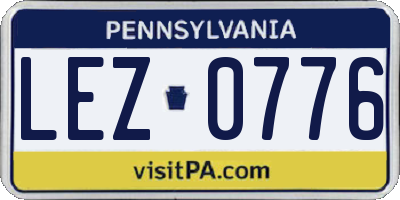 PA license plate LEZ0776