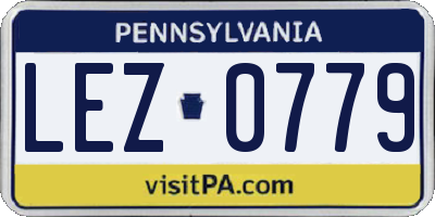 PA license plate LEZ0779