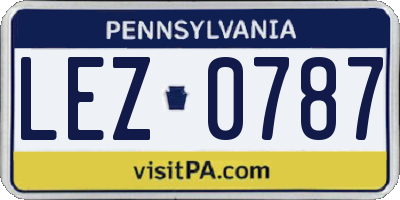 PA license plate LEZ0787