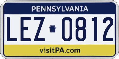 PA license plate LEZ0812