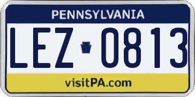 PA license plate LEZ0813