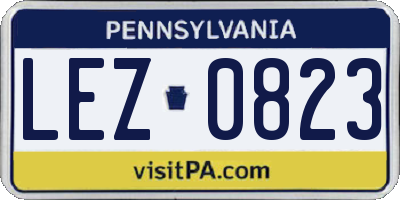 PA license plate LEZ0823