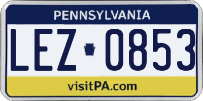 PA license plate LEZ0853
