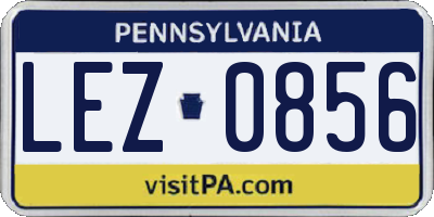 PA license plate LEZ0856