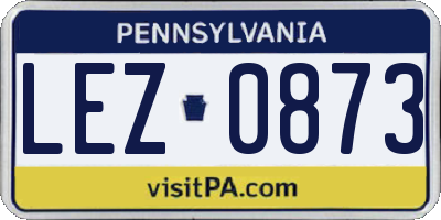 PA license plate LEZ0873