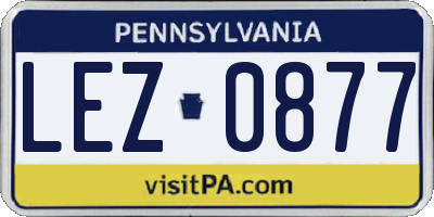 PA license plate LEZ0877