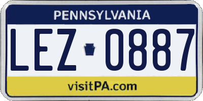 PA license plate LEZ0887
