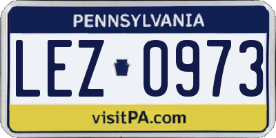 PA license plate LEZ0973