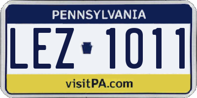 PA license plate LEZ1011