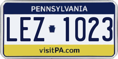 PA license plate LEZ1023