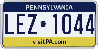 PA license plate LEZ1044