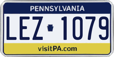 PA license plate LEZ1079
