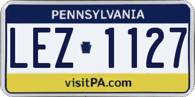 PA license plate LEZ1127