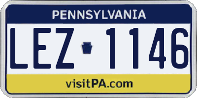 PA license plate LEZ1146