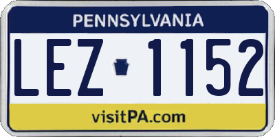 PA license plate LEZ1152