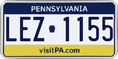 PA license plate LEZ1155