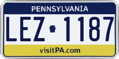 PA license plate LEZ1187