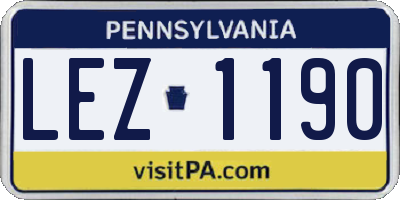PA license plate LEZ1190
