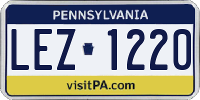 PA license plate LEZ1220