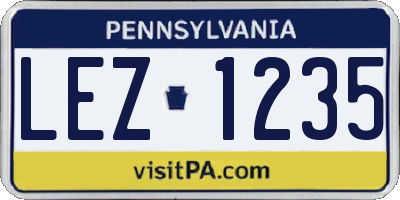 PA license plate LEZ1235